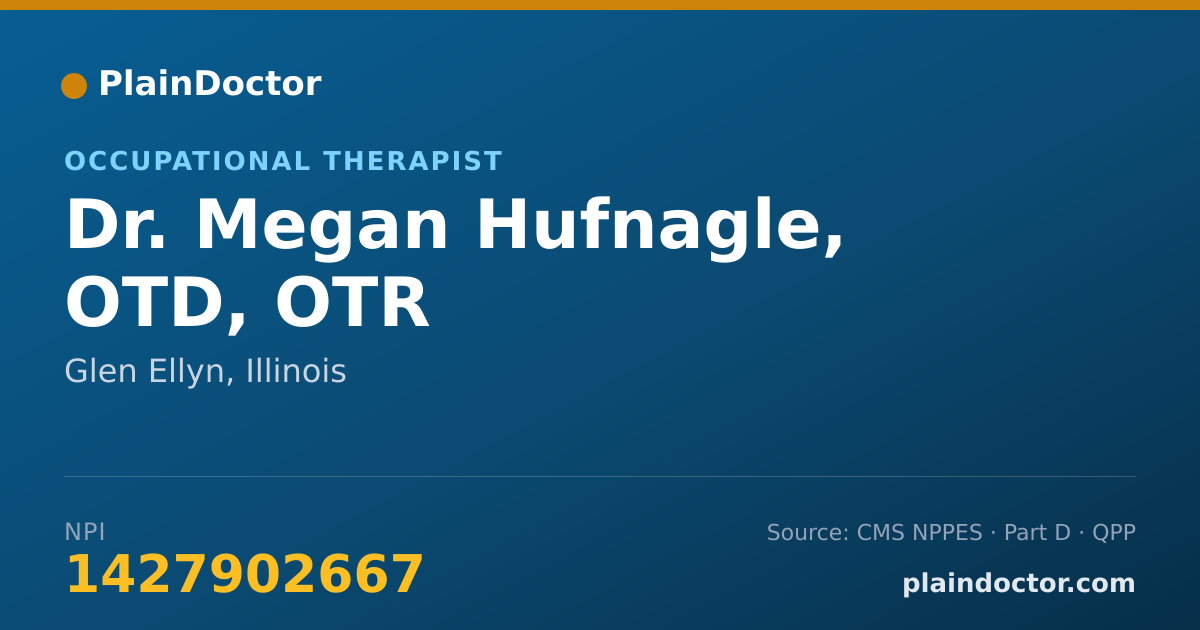 Shareable card for Megan Hufnagle, OTD, OTR - Occupational Therapist, Glen Ellyn, IL