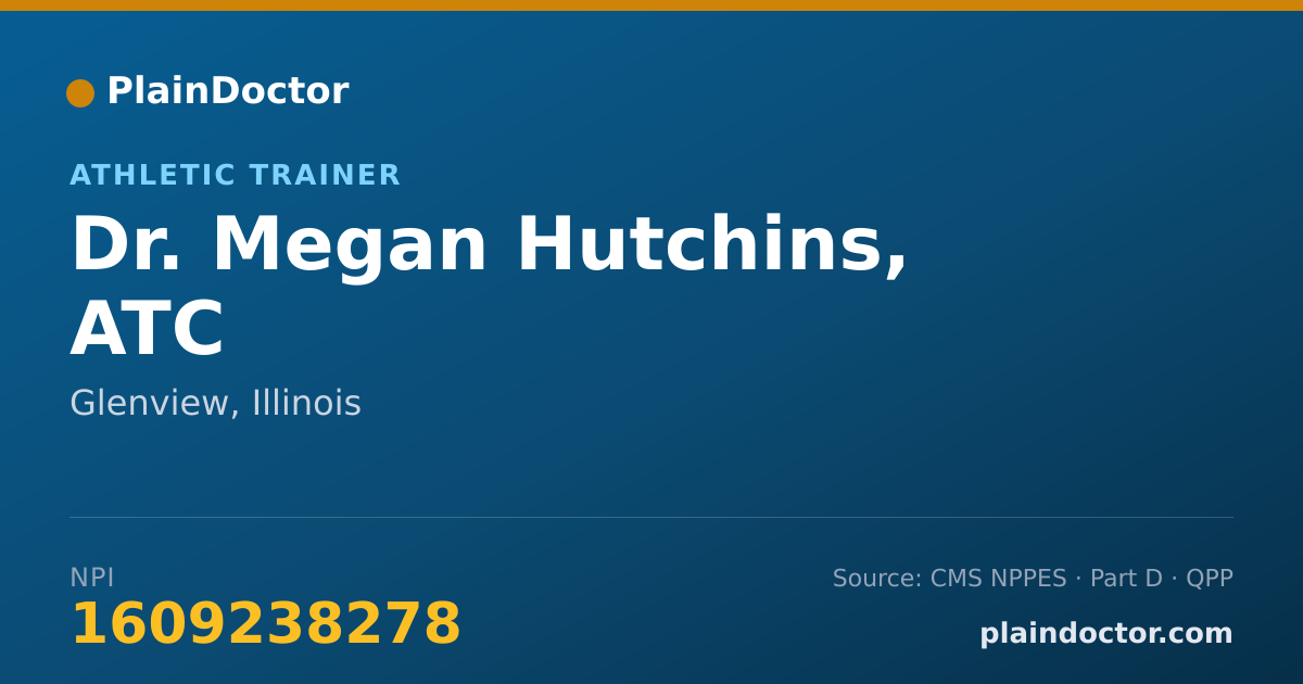Shareable card for Megan Hutchins, ATC - Athletic Trainer, Glenview, IL