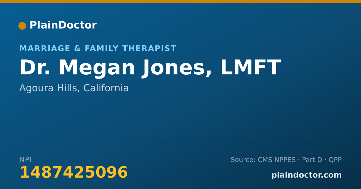 Shareable card for Megan Jones, LMFT - Marriage & Family Therapist, Agoura Hills, CA