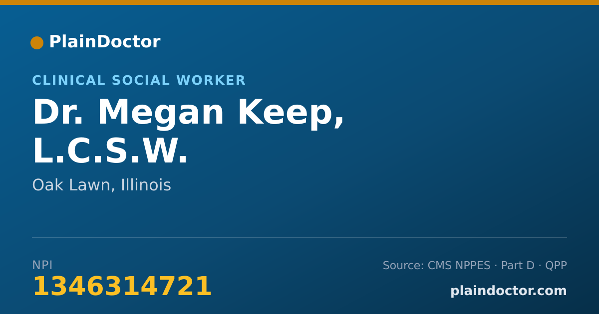 Shareable card for Megan Keep, L.C.S.W. - Clinical Social Worker, Oak Lawn, IL