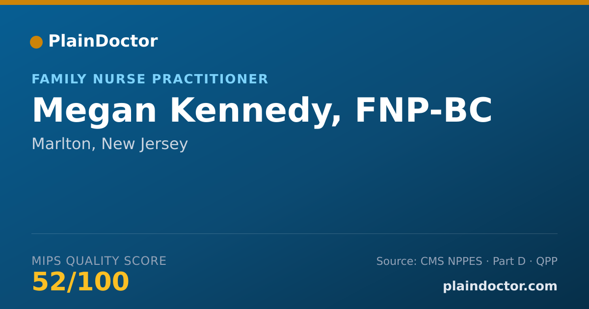 Shareable card for Megan Kennedy, FNP-BC - Family Nurse Practitioner, Marlton, NJ
