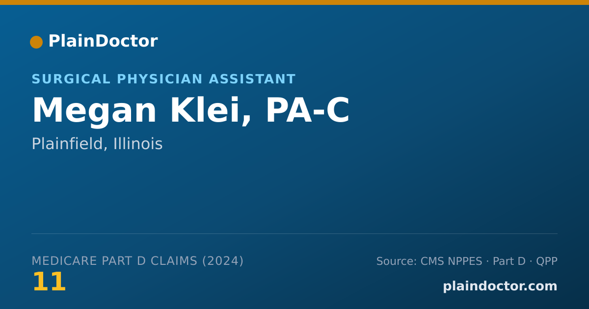 Shareable card for Megan Klei, PA-C - Physician Assistant, Plainfield, IL