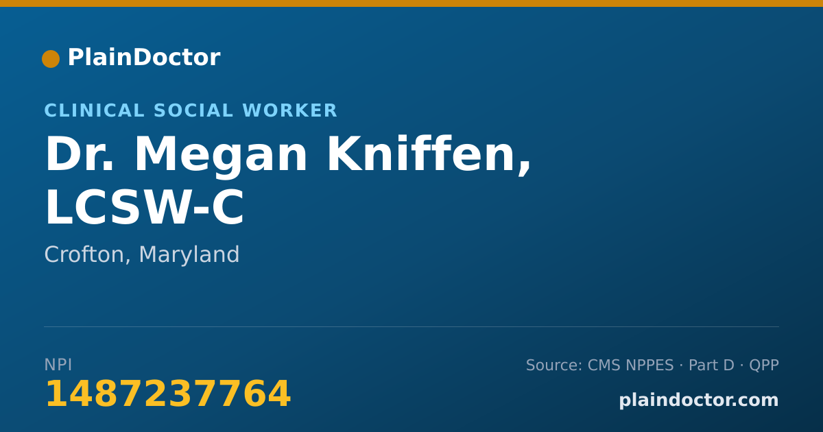 Shareable card for Megan Kniffen, LCSW-C - Clinical Social Worker, Crofton, MD