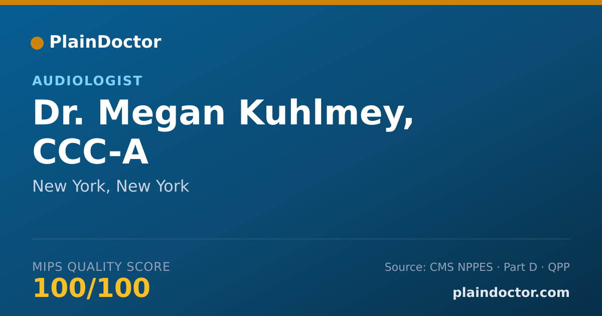 Shareable card for Megan Kuhlmey, CCC-A - Audiologist, New York, NY