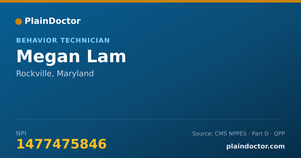 Shareable card for Megan Lam - Behavior Technician, Rockville, MD