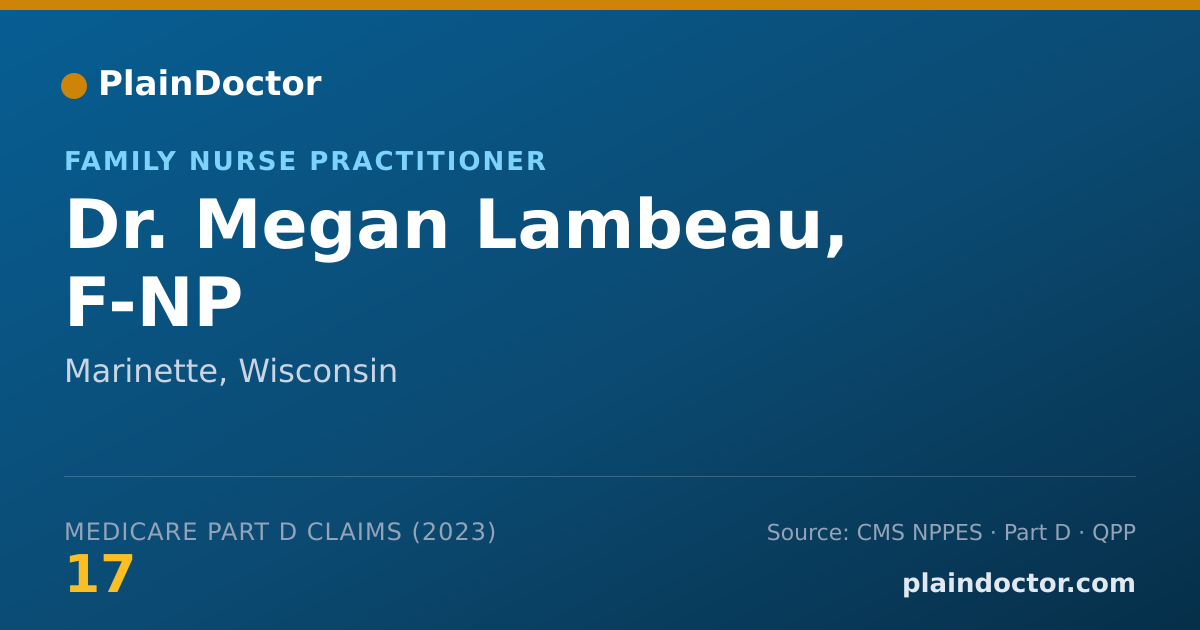 Shareable card for Megan Lambeau, F-NP - Family Nurse Practitioner, Marinette, WI