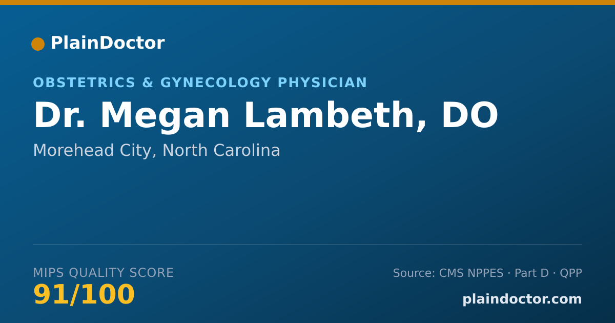 Shareable card for Megan Lambeth, DO - Obstetrics & Gynecology Physician, Morehead City, NC