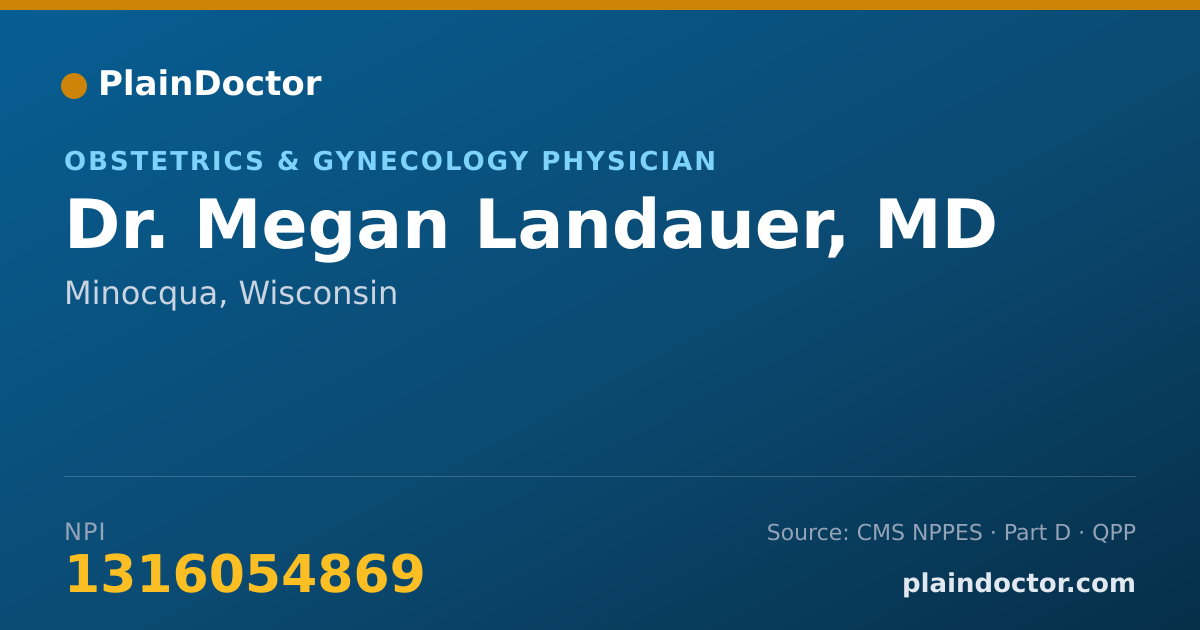 Shareable card for Megan Landauer, MD - Obstetrics & Gynecology Physician, Minocqua, WI