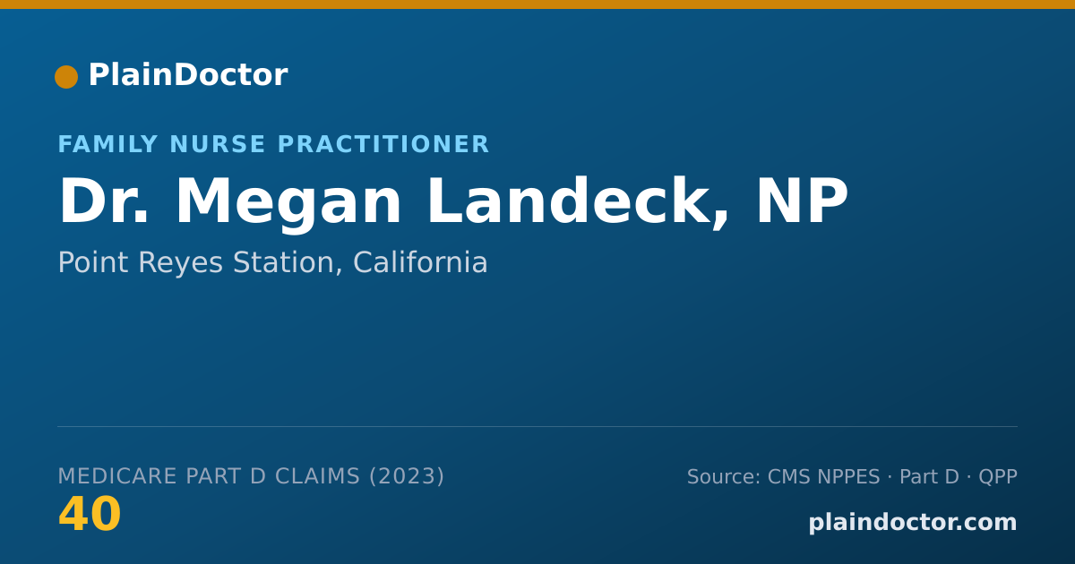Shareable card for Megan Landeck, NP - Family Nurse Practitioner, Point Reyes Station, CA