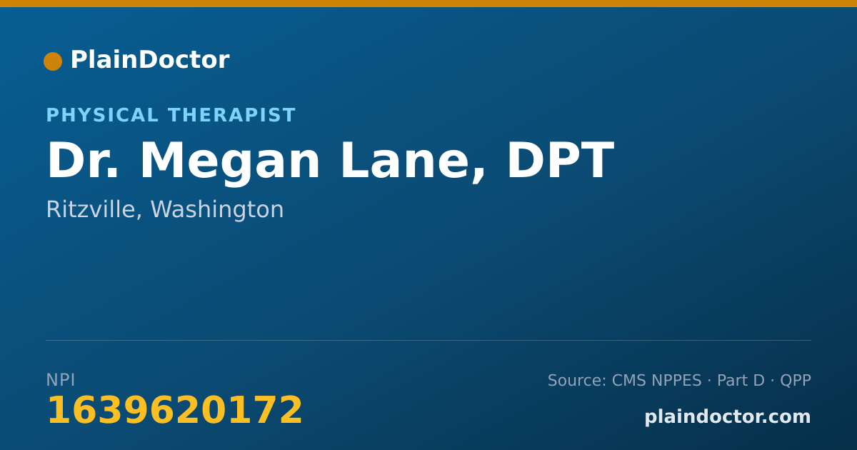 Shareable card for Megan Lane, DPT - Physical Therapist, Ritzville, WA