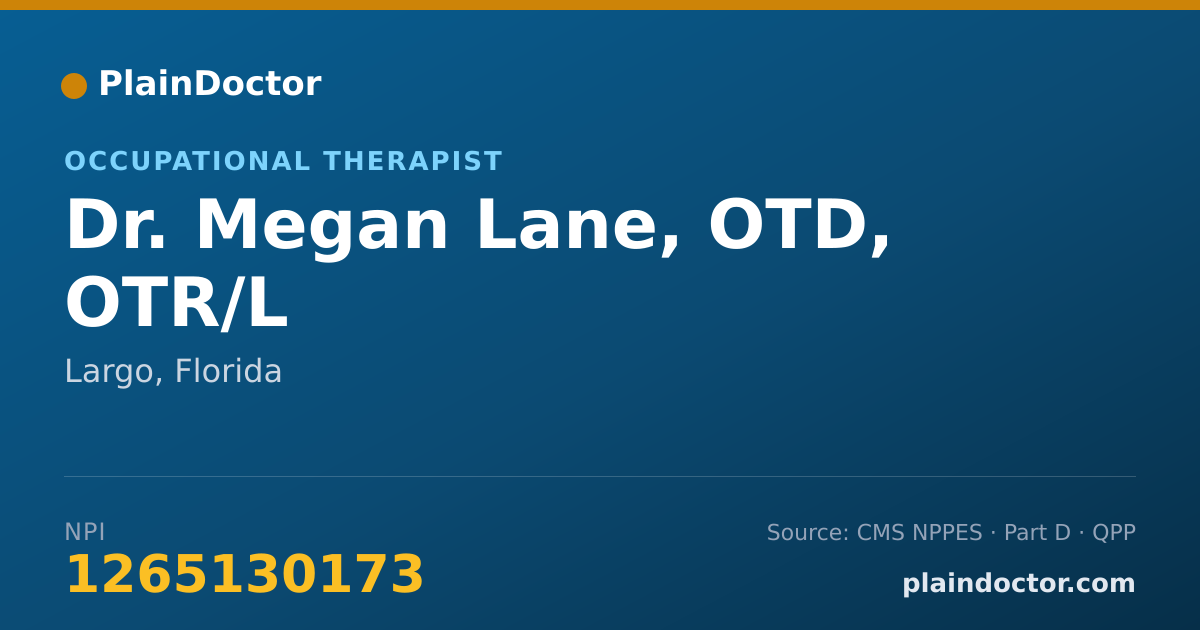 Shareable card for Megan Lane, OTD, OTR/L - Occupational Therapist, Largo, FL