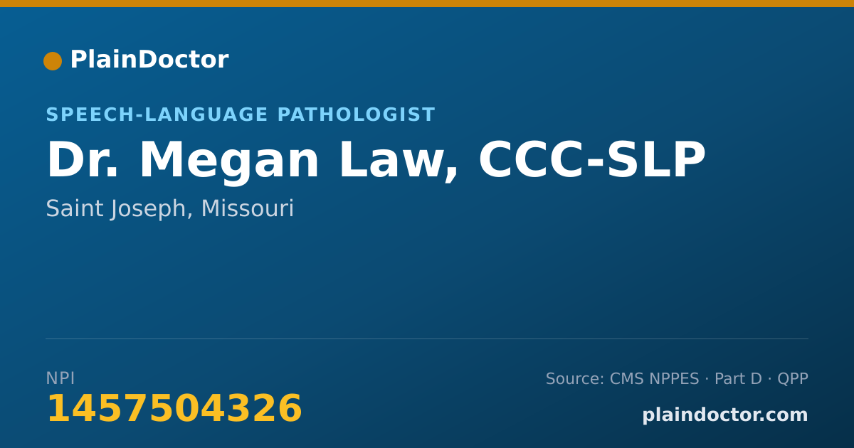 Shareable card for Megan Law, CCC-SLP - Speech-Language Pathologist, Saint Joseph, MO