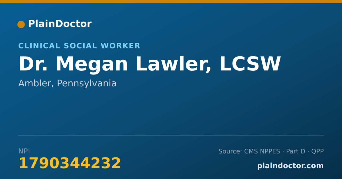 Shareable card for Megan Lawler, LCSW - Clinical Social Worker, Ambler, PA