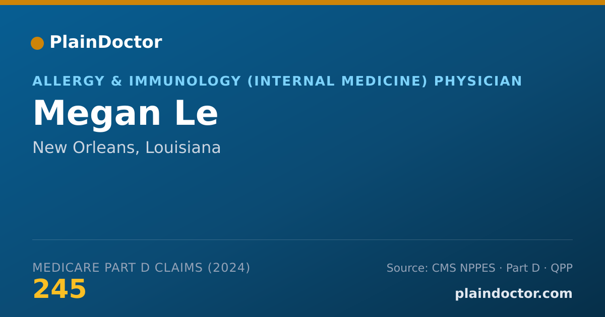 Shareable card for Megan Le - Allergy & Immunology (Internal Medicine) Physician, New Orleans, LA