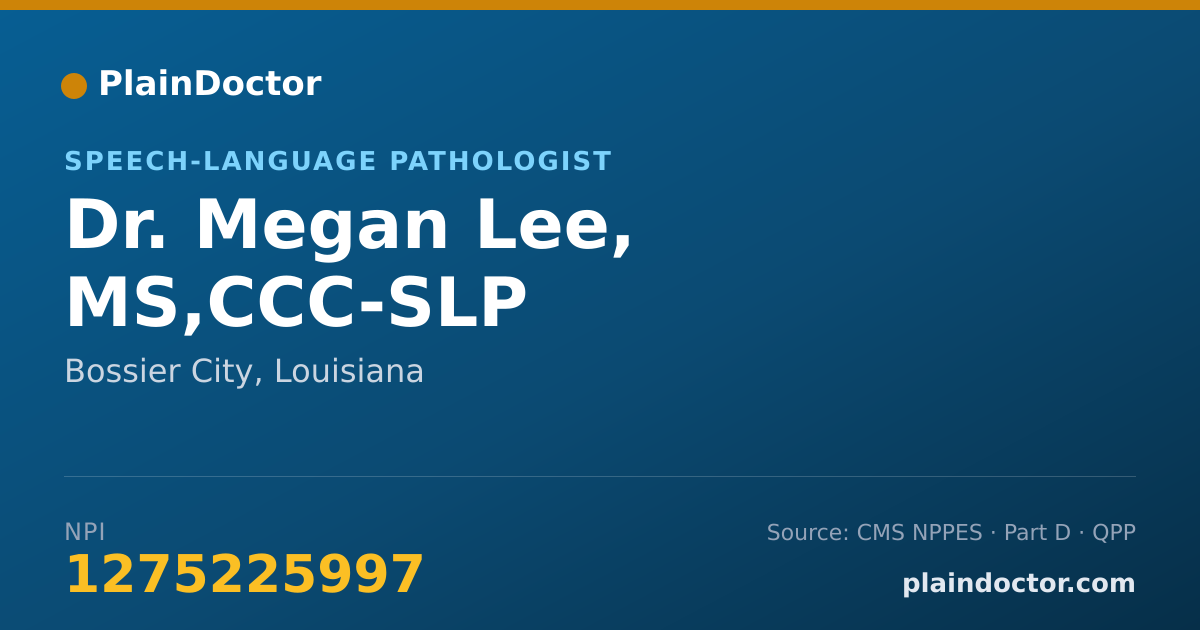 Shareable card for Megan Lee, MS,CCC-SLP - Speech-Language Pathologist, Bossier City, LA