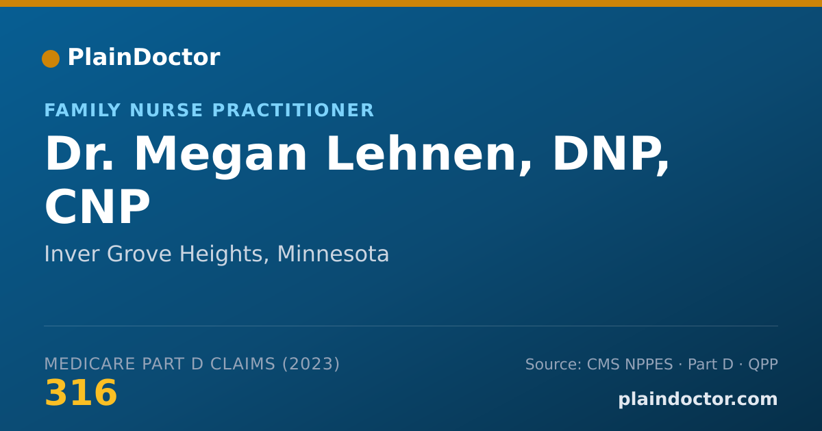 Shareable card for Megan Lehnen, DNP, CNP - Family Nurse Practitioner, Inver Grove Heights, MN