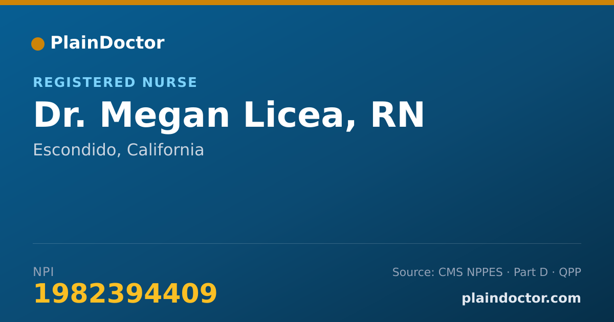 Shareable card for Megan Licea, RN - Registered Nurse, Escondido, CA