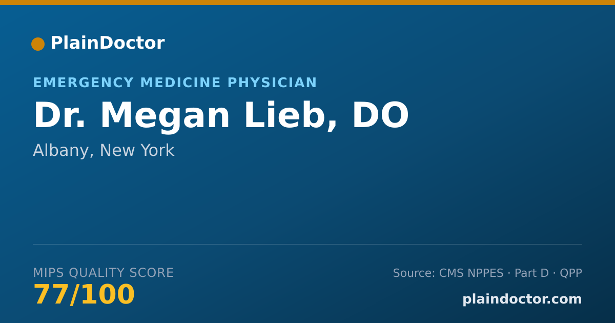 Shareable card for Megan Lieb, DO - Emergency Medicine Physician, Albany, NY
