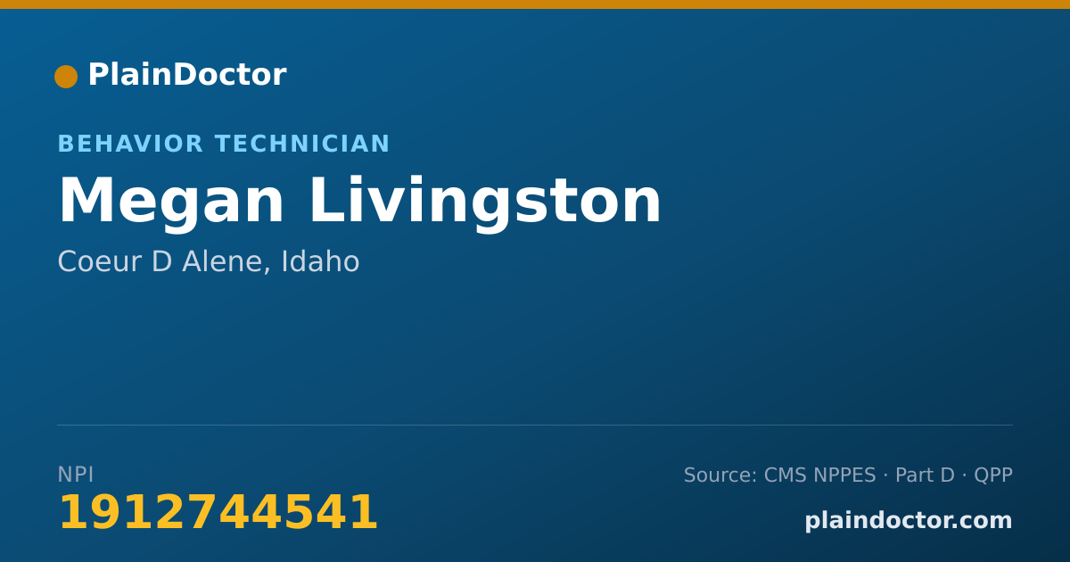 Shareable card for Megan Livingston - Behavior Technician, Coeur D Alene, ID