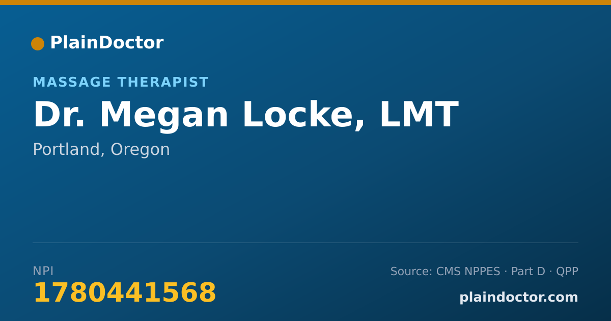 Shareable card for Megan Locke, LMT - Massage Therapist, Portland, OR