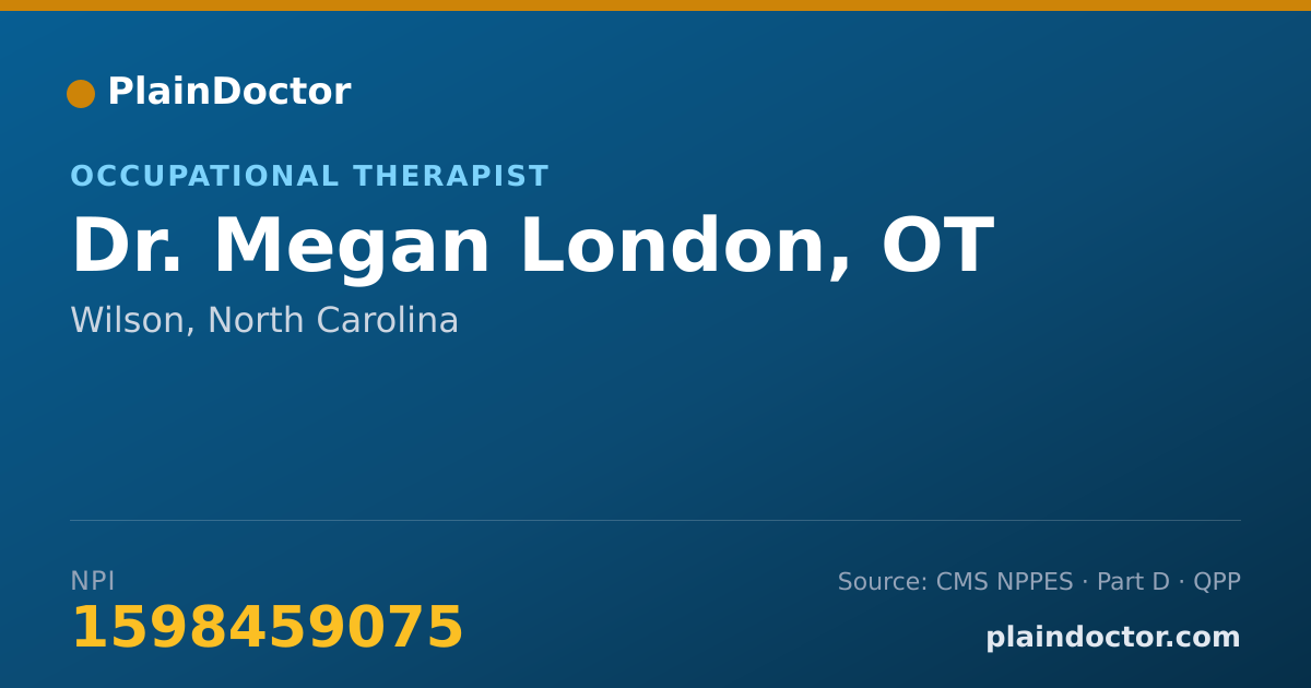 Shareable card for Megan London, OT - Occupational Therapist, Wilson, NC