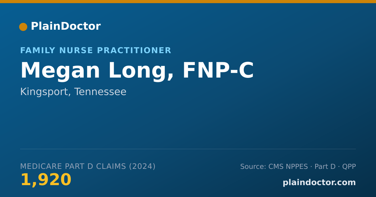 Shareable card for Megan Long, FNP-C - Family Nurse Practitioner, Kingsport, TN