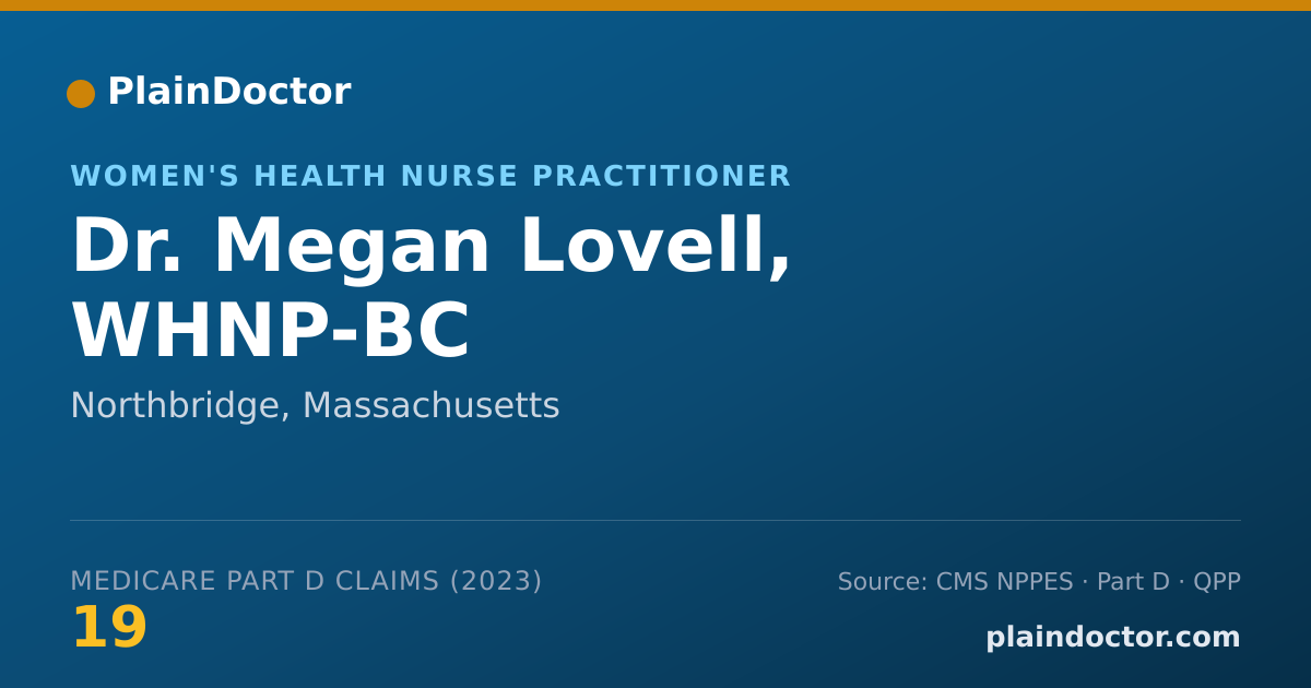 Shareable card for Megan Lovell, WHNP-BC - Women's Health Nurse Practitioner, Northbridge, MA