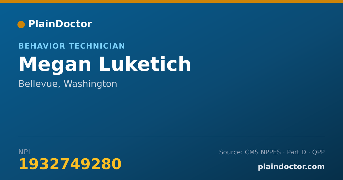 Shareable card for Megan Luketich - Behavior Technician, Bellevue, WA