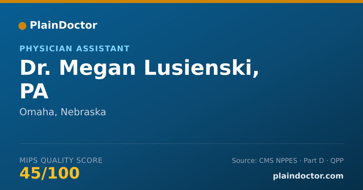 Shareable card for Megan Lusienski, PA - Physician Assistant, Omaha, NE