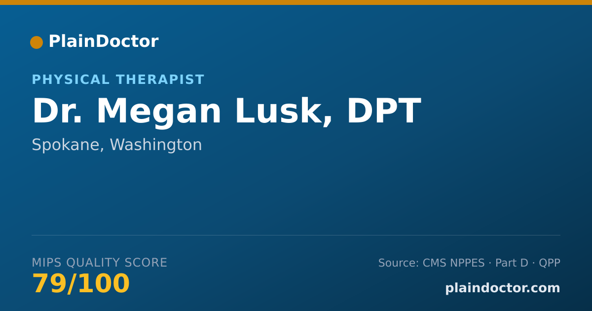 Shareable card for Megan Lusk, DPT - Physical Therapist, Spokane, WA