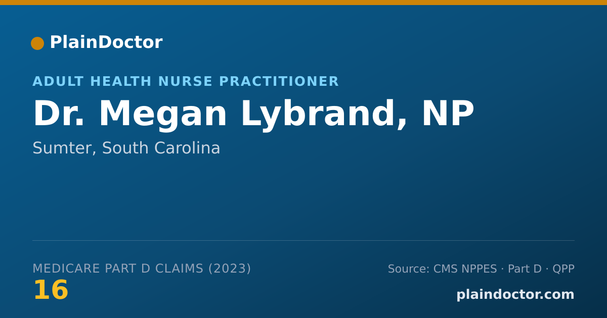 Shareable card for Megan Lybrand, NP - Adult Health Nurse Practitioner, Sumter, SC