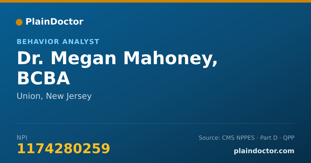 Shareable card for Megan Mahoney, BCBA - Behavior Analyst, Union, NJ