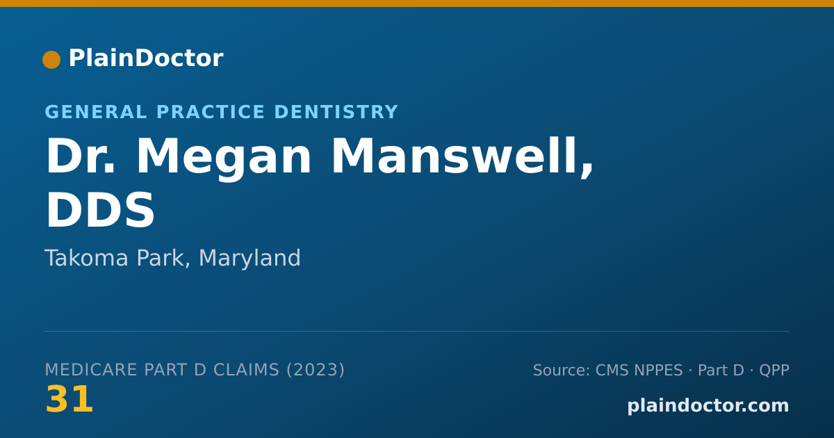 Shareable card for Megan Manswell, DDS - General Practice Dentistry, Takoma Park, MD