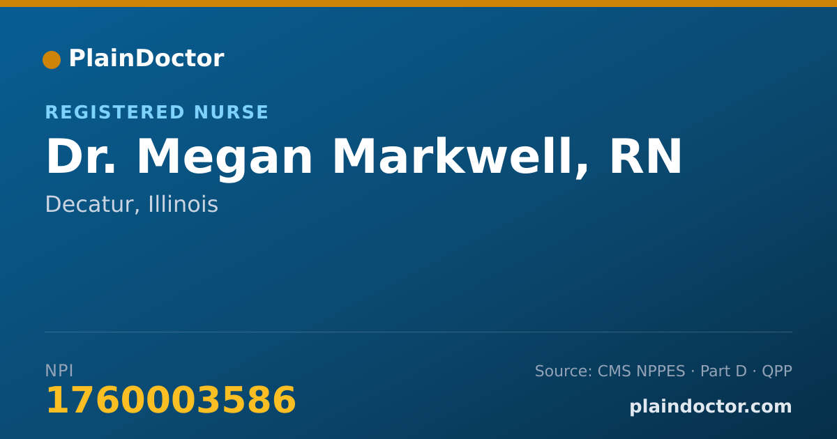 Shareable card for Megan Markwell, RN - Registered Nurse, Decatur, IL