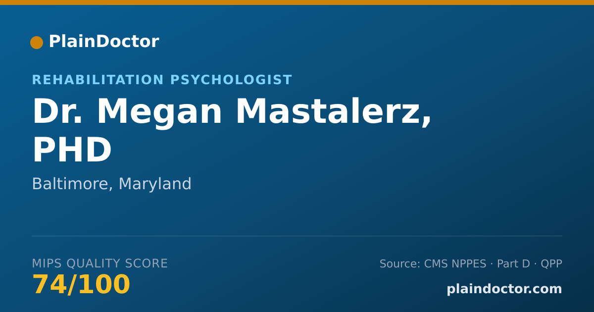 Shareable card for Megan Mastalerz, PHD - Rehabilitation Psychologist, Baltimore, MD