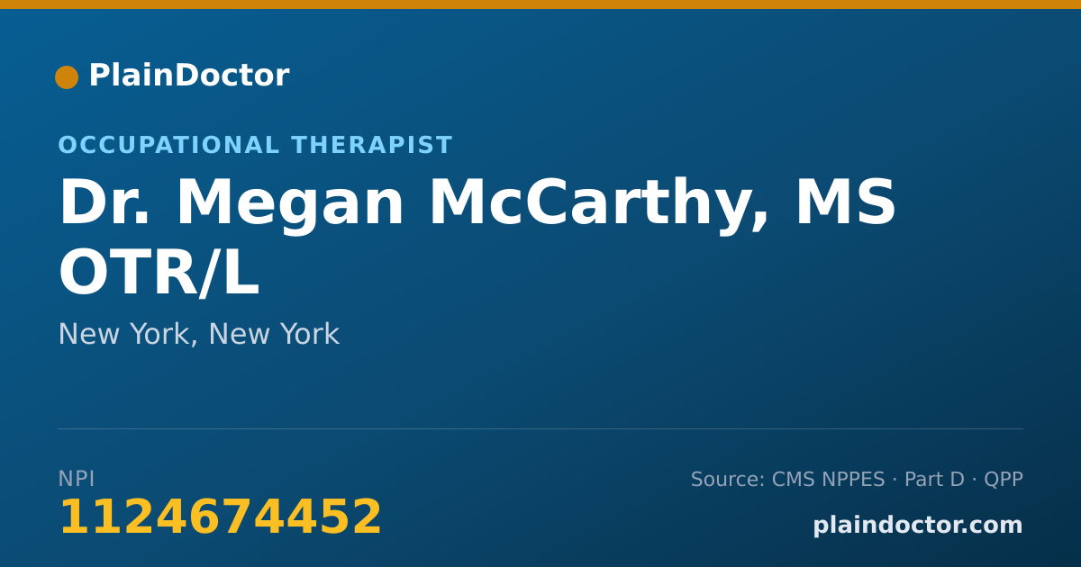 Shareable card for Megan McCarthy, MS OTR/L - Occupational Therapist, New York, NY