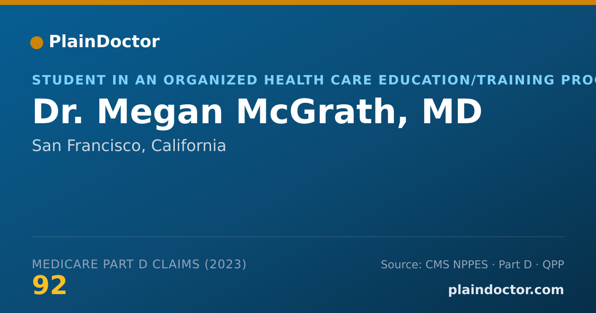 Shareable card for Megan McGrath, MD - Student in an Organized Health Care Education/Training Program, San Francisco, CA