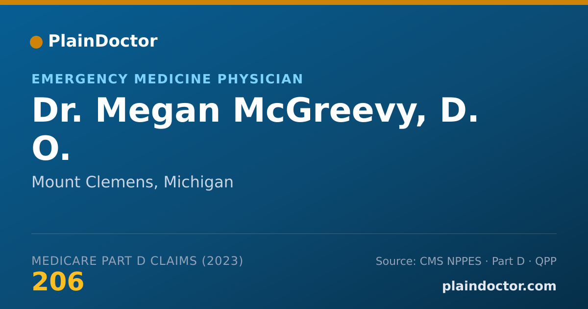 Shareable card for Megan McGreevy, D. O. - Emergency Medicine Physician, Mount Clemens, MI