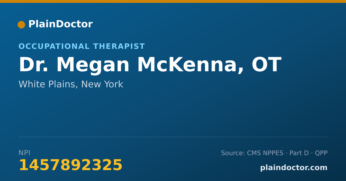 Shareable card for Megan McKenna, OT - Occupational Therapist, White Plains, NY