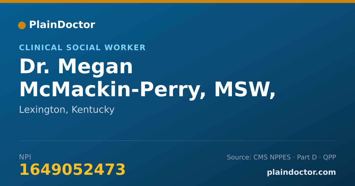 Shareable card for Megan McMackin-Perry, MSW, CSW - Clinical Social Worker, Lexington, KY