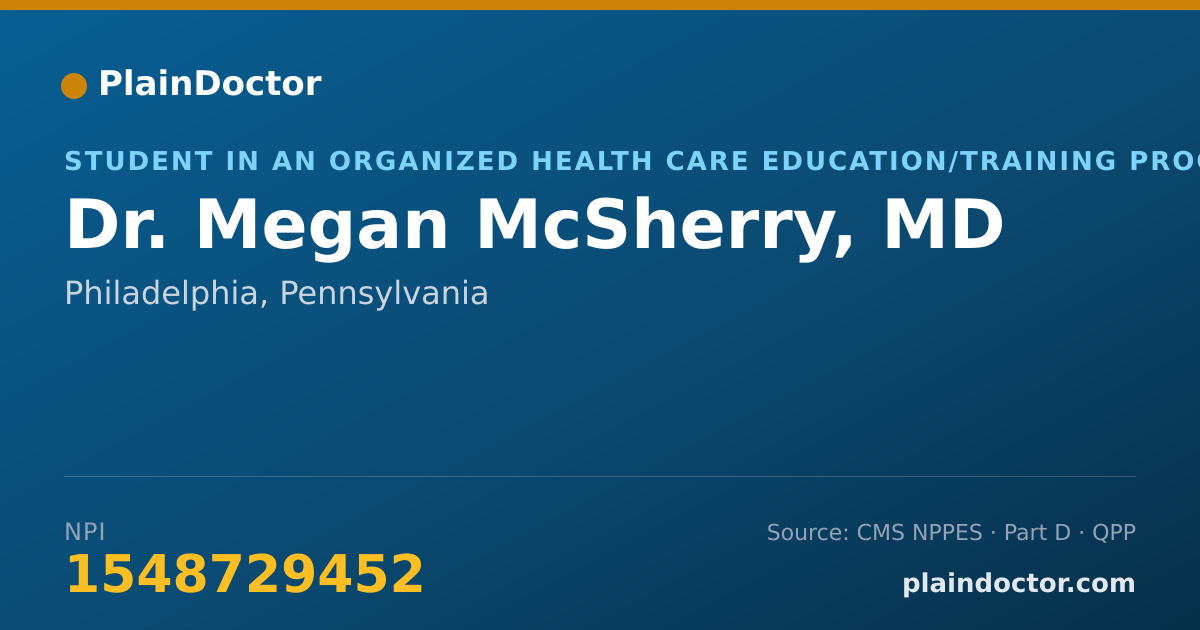 Shareable card for Megan McSherry, MD - Pediatric Critical Care Medicine Physician, Philadelphia, PA