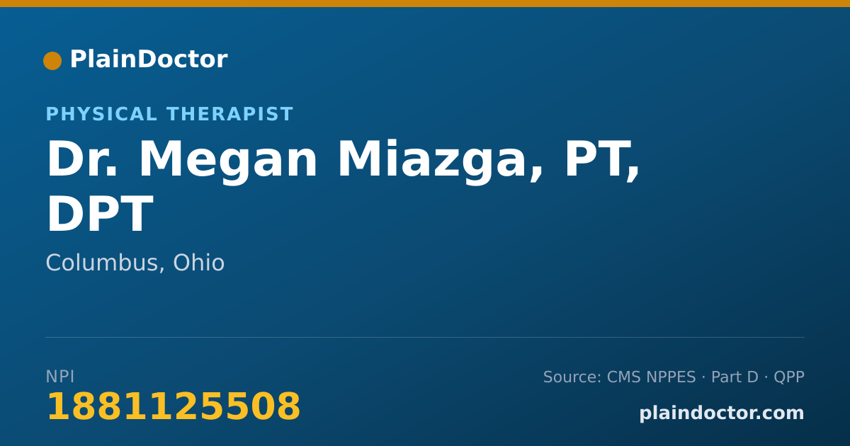 Shareable card for Megan Miazga, PT, DPT - Physical Therapist, Columbus, OH