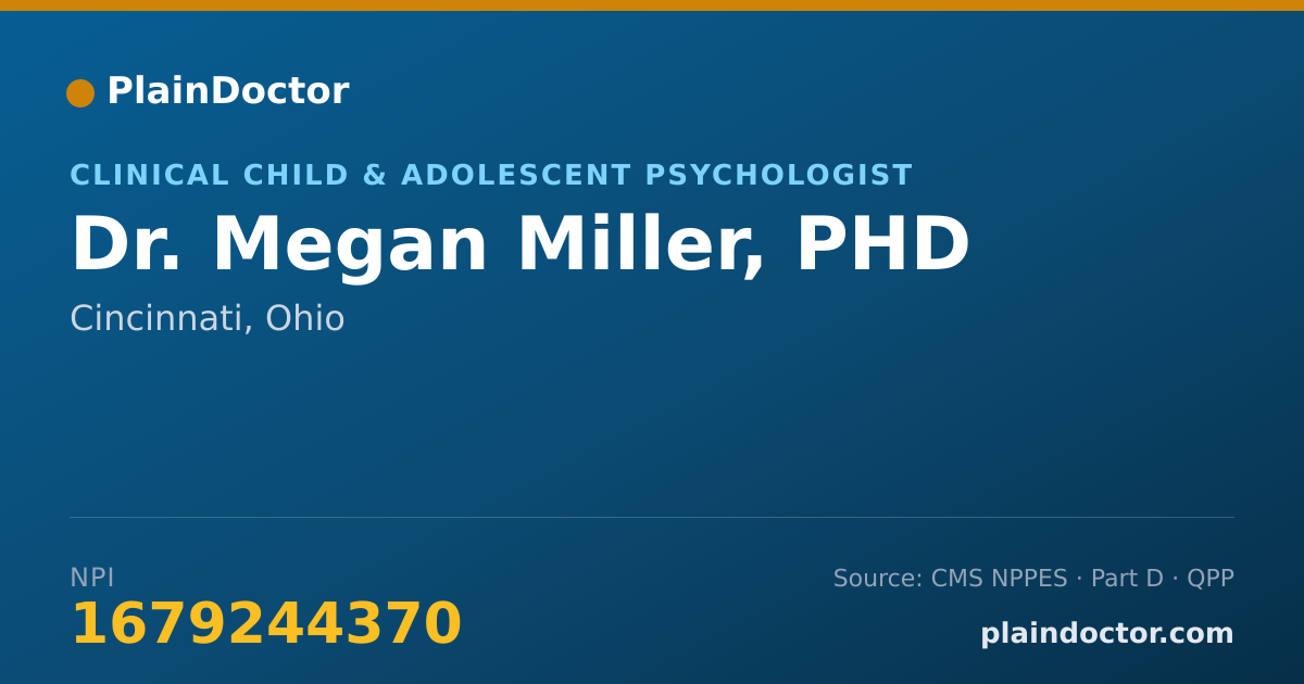 Shareable card for Megan Miller, PHD - Clinical Child & Adolescent Psychologist, Cincinnati, OH