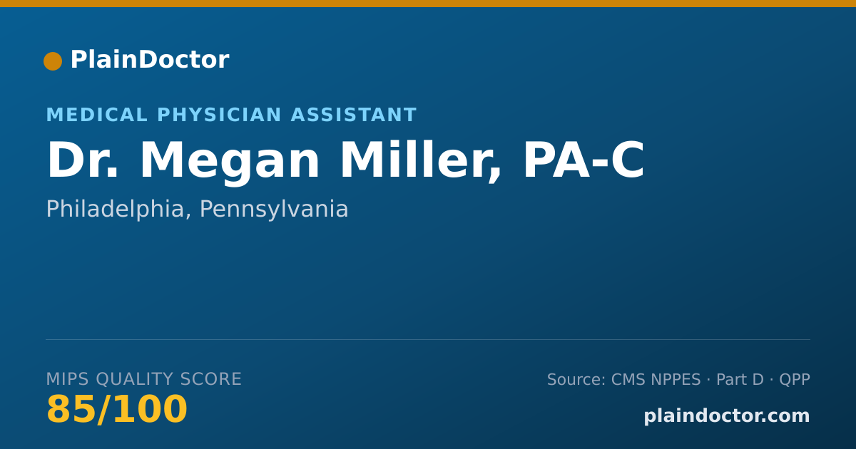 Shareable card for Megan Miller, PA-C - Medical Physician Assistant, Philadelphia, PA