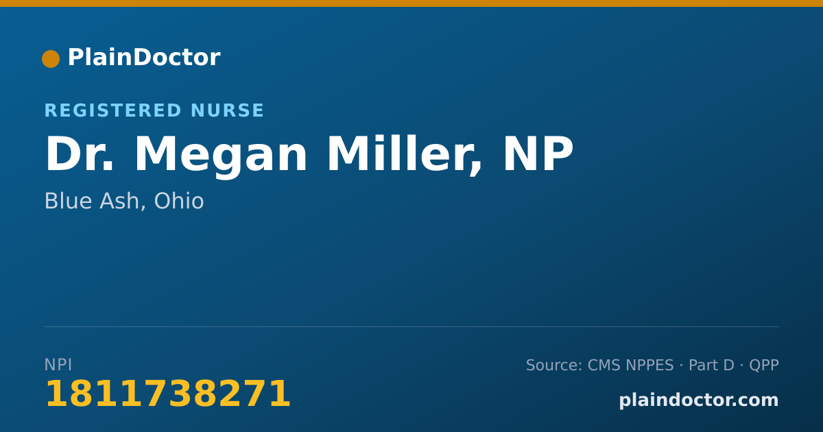 Shareable card for Megan Miller, NP - Registered Nurse, Blue Ash, OH