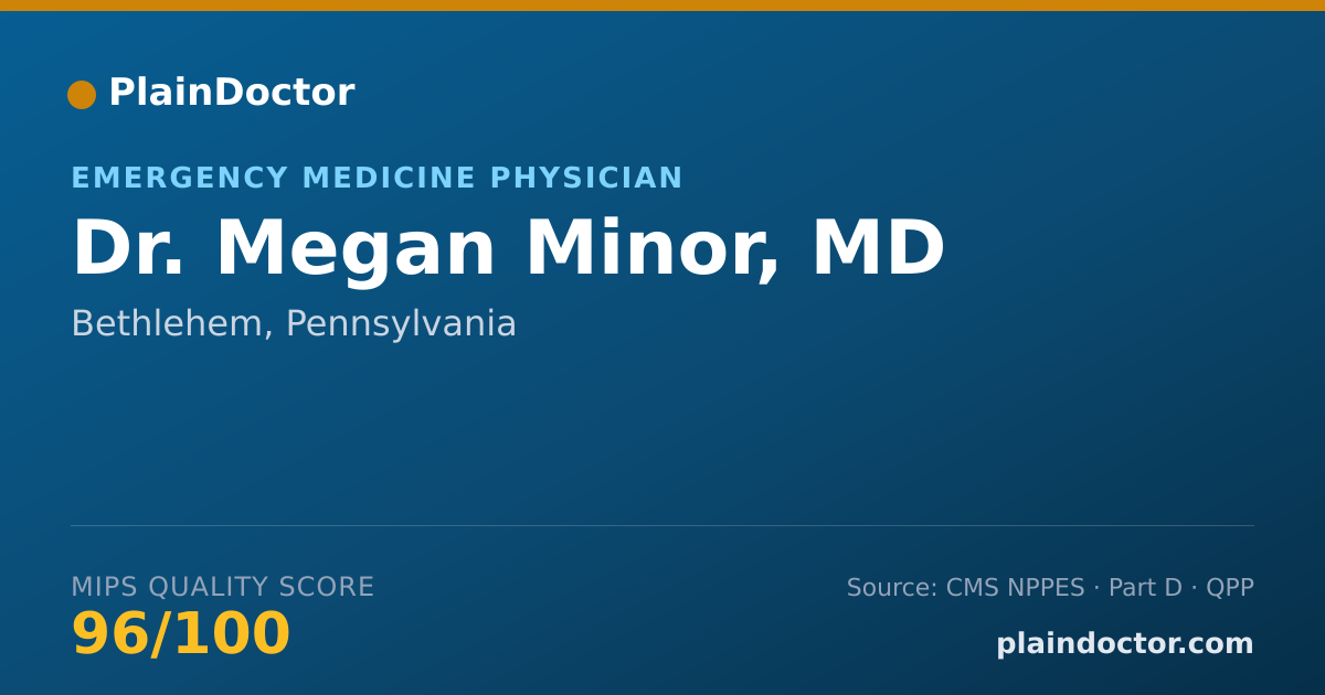 Shareable card for Megan Minor, MD - Emergency Medicine Physician, Bethlehem, PA