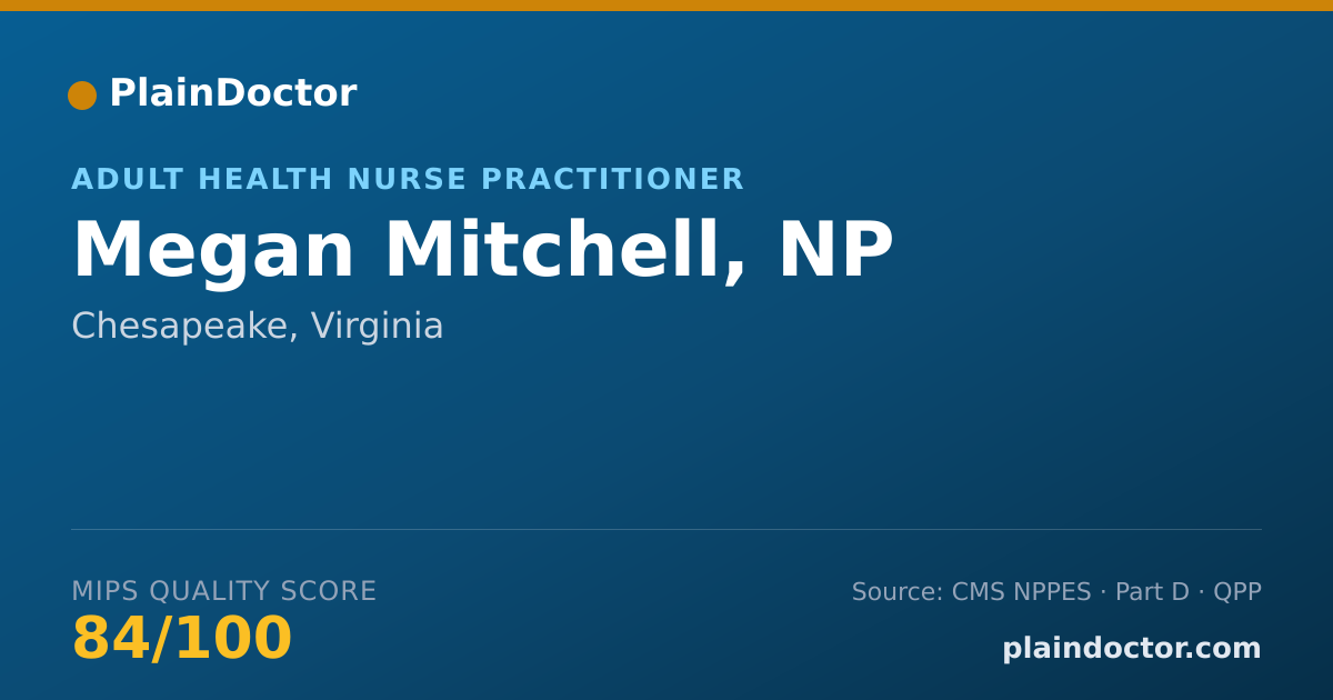 Shareable card for Megan Mitchell, NP - Adult Health Nurse Practitioner, Chesapeake, VA
