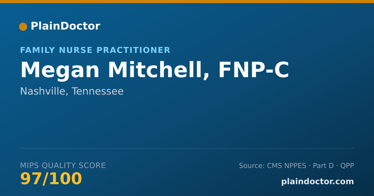 Shareable card for Megan Mitchell, FNP-C - Family Nurse Practitioner, Nashville, TN