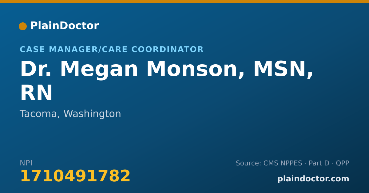 Shareable card for Megan Monson, MSN, RN - Case Manager/Care Coordinator, Tacoma, WA