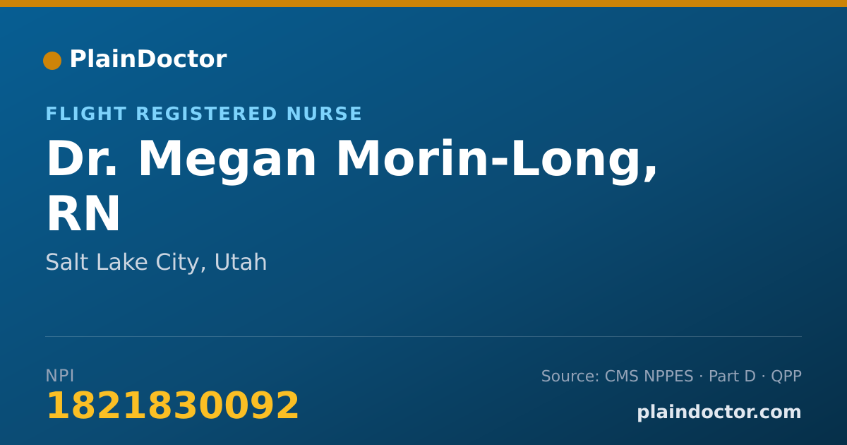 Shareable card for Megan Morin-Long, RN - Flight Registered Nurse, Salt Lake City, UT